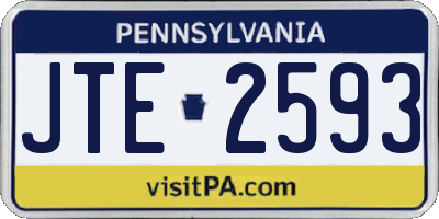 PA license plate JTE2593
