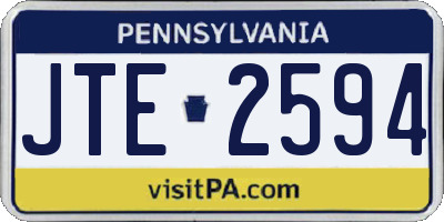 PA license plate JTE2594