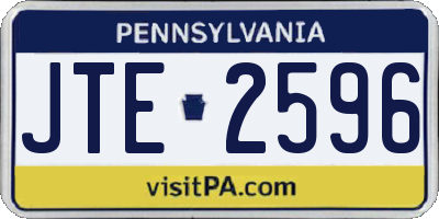 PA license plate JTE2596