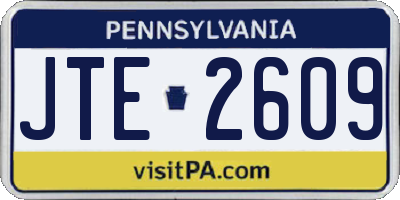 PA license plate JTE2609