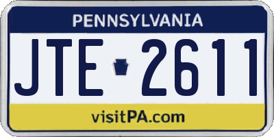 PA license plate JTE2611
