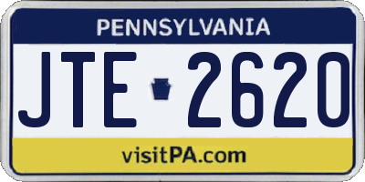 PA license plate JTE2620