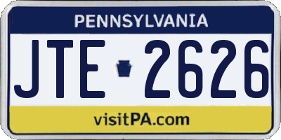 PA license plate JTE2626