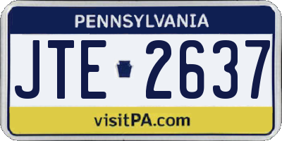 PA license plate JTE2637