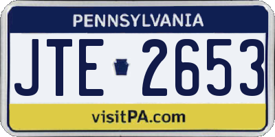 PA license plate JTE2653