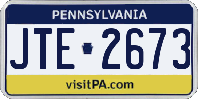 PA license plate JTE2673