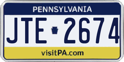 PA license plate JTE2674