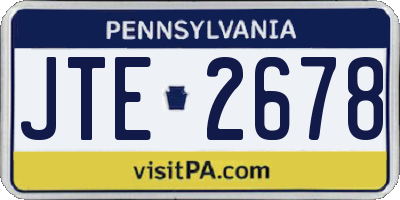 PA license plate JTE2678