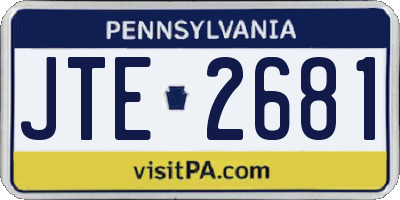 PA license plate JTE2681