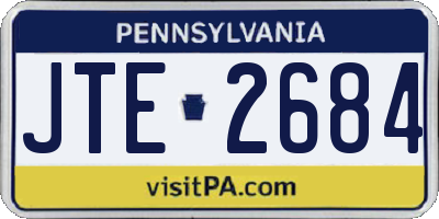 PA license plate JTE2684