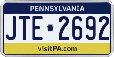 PA license plate JTE2692