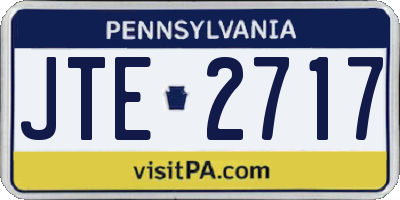 PA license plate JTE2717