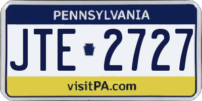 PA license plate JTE2727