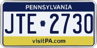 PA license plate JTE2730