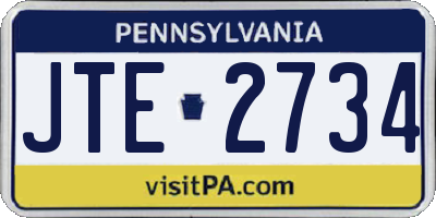 PA license plate JTE2734