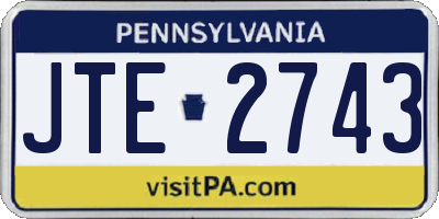 PA license plate JTE2743