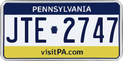 PA license plate JTE2747