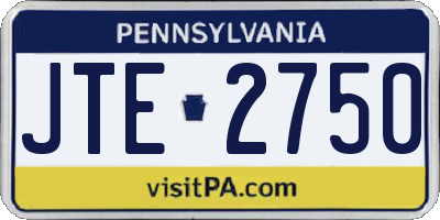 PA license plate JTE2750