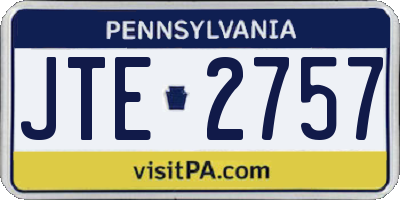 PA license plate JTE2757