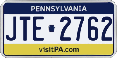 PA license plate JTE2762