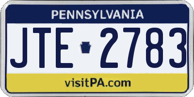 PA license plate JTE2783
