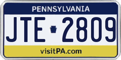 PA license plate JTE2809