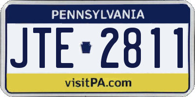 PA license plate JTE2811