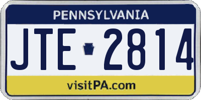PA license plate JTE2814