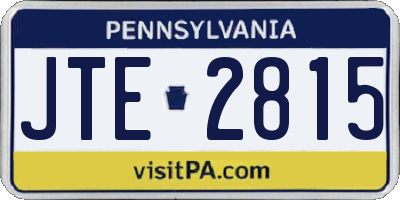 PA license plate JTE2815