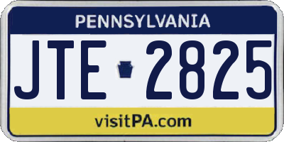 PA license plate JTE2825