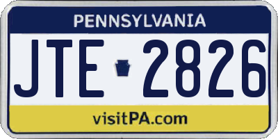 PA license plate JTE2826
