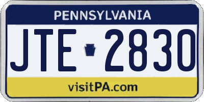 PA license plate JTE2830