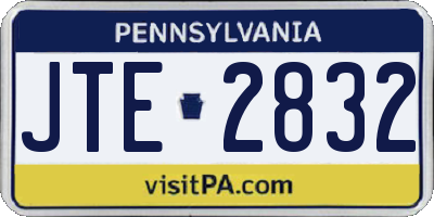 PA license plate JTE2832
