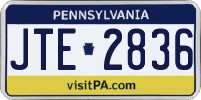 PA license plate JTE2836