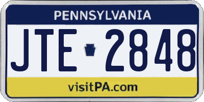 PA license plate JTE2848