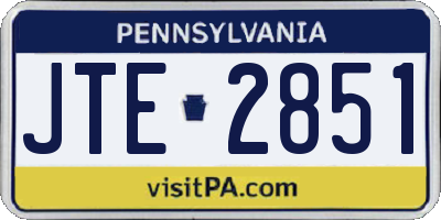 PA license plate JTE2851