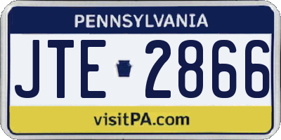 PA license plate JTE2866