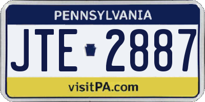 PA license plate JTE2887