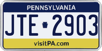 PA license plate JTE2903