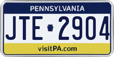 PA license plate JTE2904