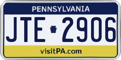 PA license plate JTE2906