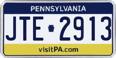 PA license plate JTE2913
