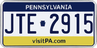 PA license plate JTE2915