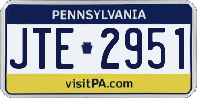PA license plate JTE2951