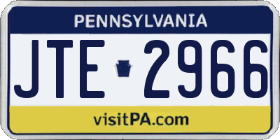 PA license plate JTE2966