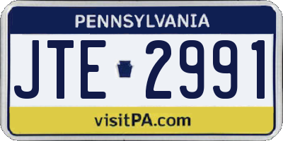 PA license plate JTE2991