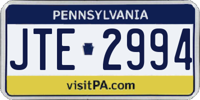 PA license plate JTE2994