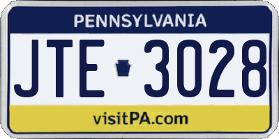 PA license plate JTE3028