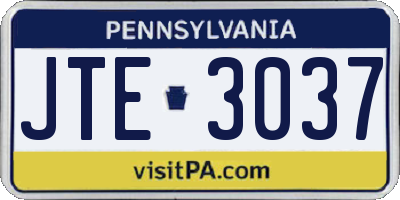 PA license plate JTE3037