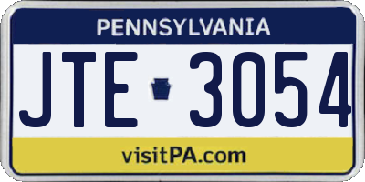 PA license plate JTE3054